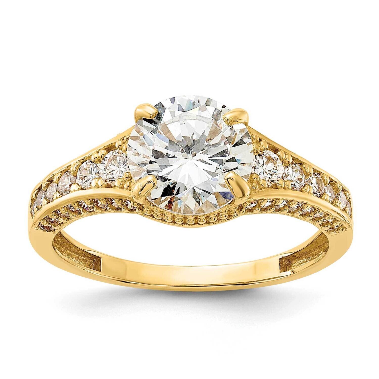 CZ Center Side Stones Ring 10k Polished Gold 10C1511, MPN: 10C1511,