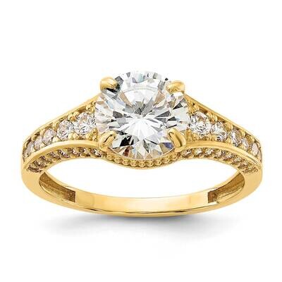 CZ Center Side Stones Ring 10k Polished Gold 10C1511, MPN: 10C1511,