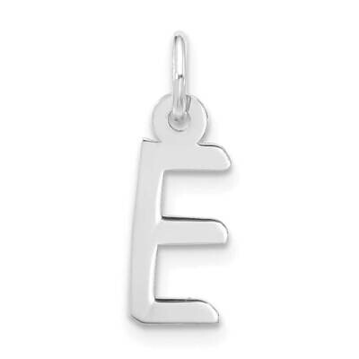 Large Slanted Block Initial E Charm 10k White Gold 10WC1555E, MPN: 10WC1555E,