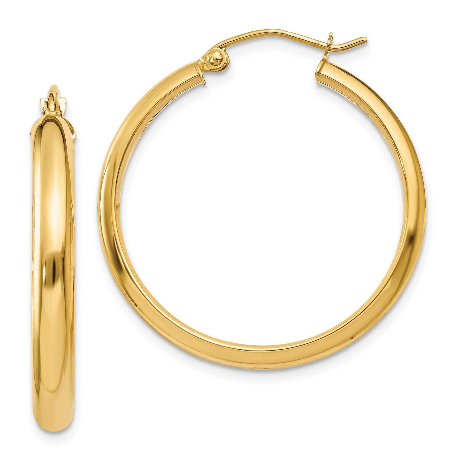 Round Tube Hoop Earrings 10k Gold 10TC142, MPN: 10TC142,