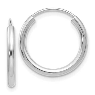 Polished Endless 2mm Hoop Earrings 10k White Gold 10H990, MPN: 10H990,