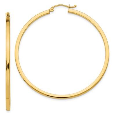 2mm Square Tube Hoop Earrings 10k Gold 10T1073, MPN: 10T1073,