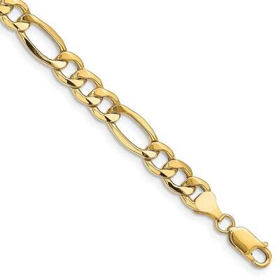 8.5mm Semi-Solid Figaro Chain 8 Inch 10k Gold 10BC190-8 by Men&#39;s Jewelry and Accessories, MPN: 10BC…