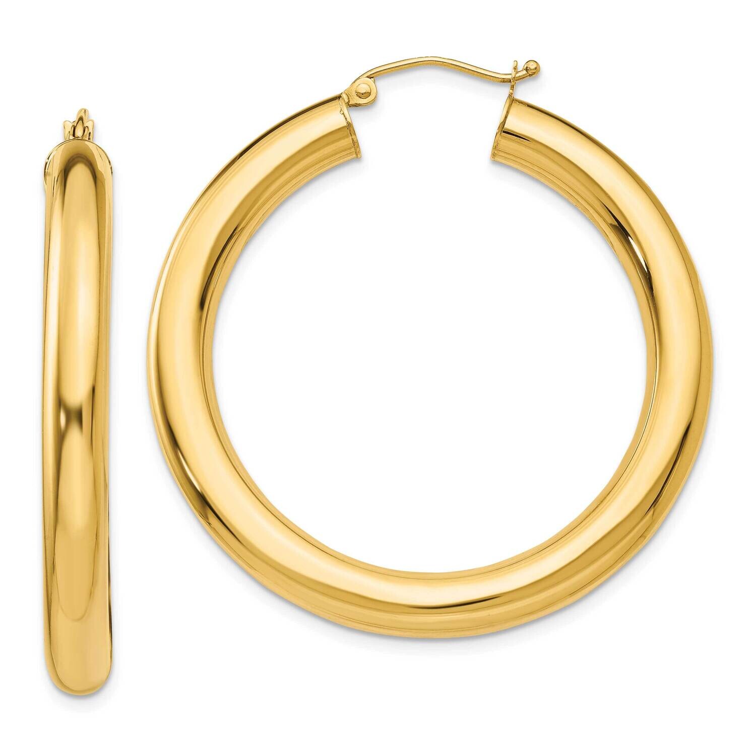 Polished 5mm Lightweight Hoop Earrings 10k Gold 10T956L