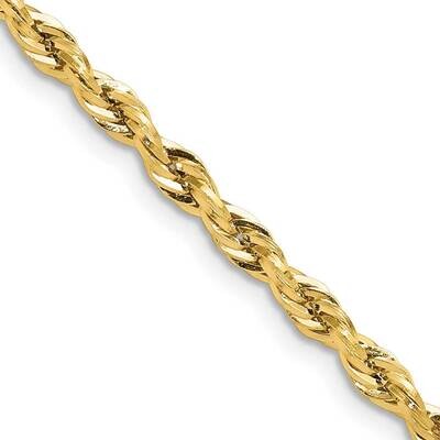 3.5mm Semi-Solid Rope Chain 16 Inch 10k Gold 10BC203-16, MPN: 10BC203-16,