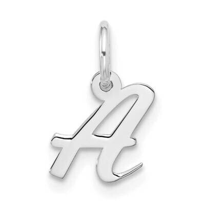 Small Script Initial A Charm 10k White Gold 10WC1556A, MPN: 10WC1556A,