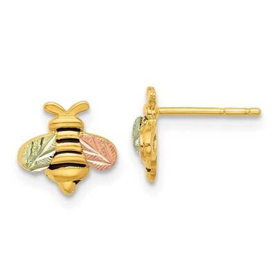 12K Accents Black Hills Gold Antiqued Bee Post Earrings 10k Gold 10BH734, MPN: 10BH734, 196904097687
