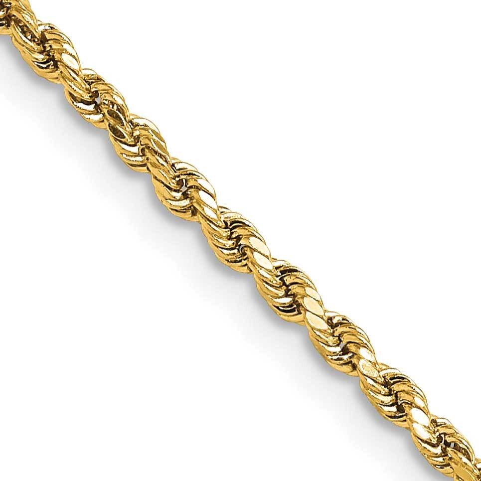 2.25mm Semi-Solid Diamond-Cut Rope Chain 28 Inch 10k Gold 10DH016-28, MPN: 10DH016-28,