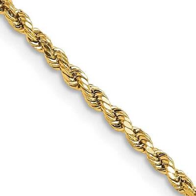 2.25mm Semi-Solid Diamond-Cut Rope Chain 28 Inch 10k Gold 10DH016-28, MPN: 10DH016-28,