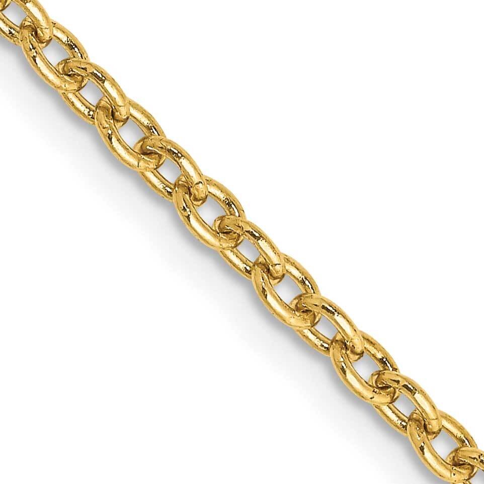 2.4mm Round Open Link Cable Chain 30 Inch 10k Gold 10PE217-30, MPN: 10PE217-30,