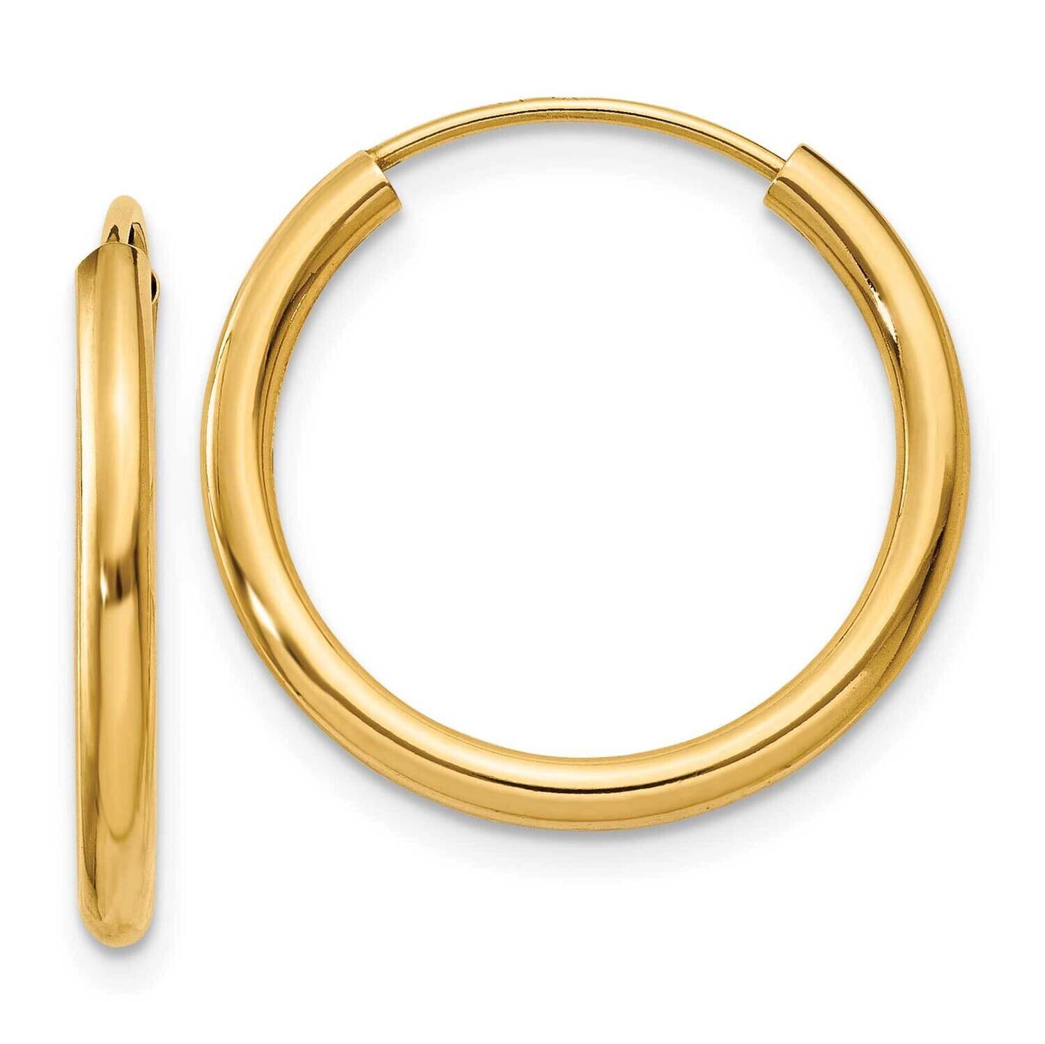 Round Endless 2mm Hoop Earrings 10k Polished Gold 10H979, MPN: 10H979,
