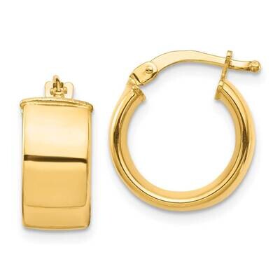 High Polished 7mm Hoop Earrings 10k Gold 10TF1411, MPN: 10TF1411, 196904097267