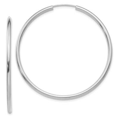 Polished Endless 2mm Hoop Earrings 10k White Gold 10H996, MPN: 10H996,