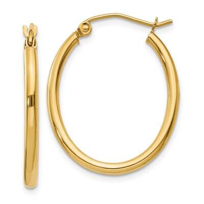Oval Polished Hoop Earring 10k Gold 10TA256, MPN: 10TA256,