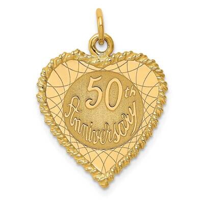 Happy 50Th Anniversary Charm 10k Gold 10XAC583 by Men&#39;s Jewelry and Accessories, MPN: 10XAC583,