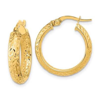 Diamond-Cut Inside Out Fancy Hoop Earrings 10k Polished Gold 10TC1023, MPN: 10TC1023,