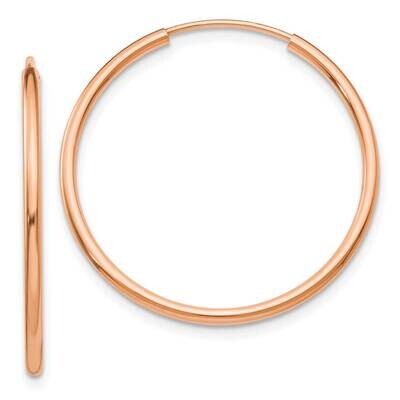Polished Endless Tube Hoop Earrings 10k Rose Gold 10TF785, MPN: 10TF785,