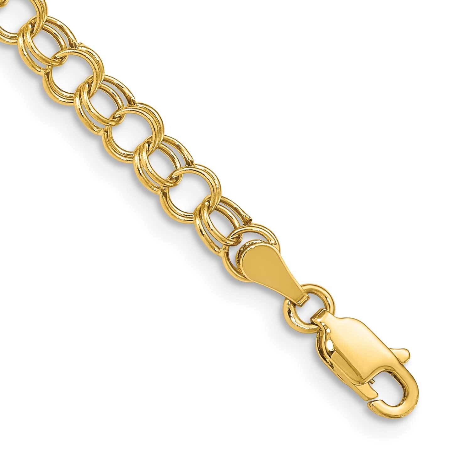 Hollow Double Link Charm Bracelet 6 Inch 10k Gold 10DO540-6