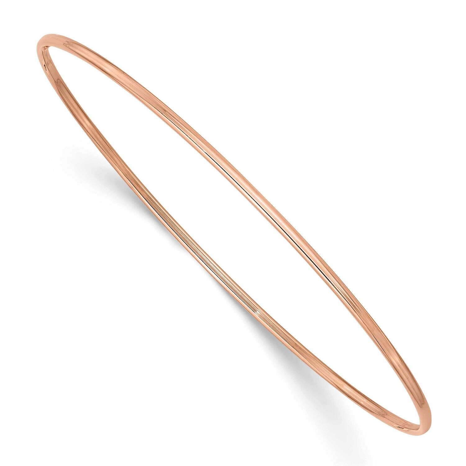 1.5mm Rose Gold Polished Slip-On Bangle Bracelet 8 Inch 10k Gold 10DB539, MPN: 10DB539,