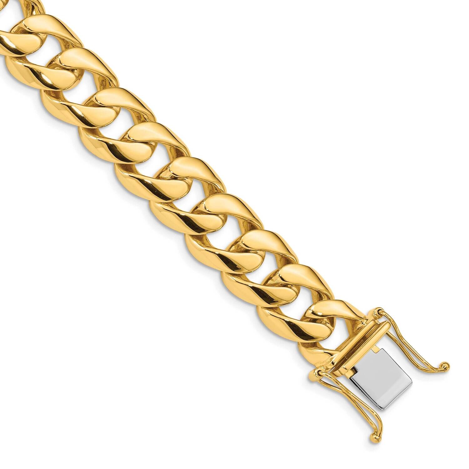 13.4mm Hand-Polished Rounded Curb Link Bracelet 9 Inch 10k Gold 10LK128-9 by Men&#39;s Jewelry and Acce…