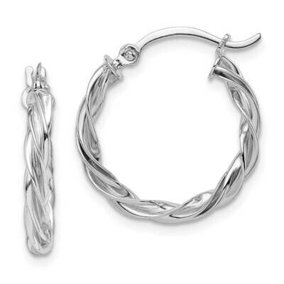 Polished Twisted Hoop Earrings 10k White Gold 10TF1606W, MPN: 10TF1606W,