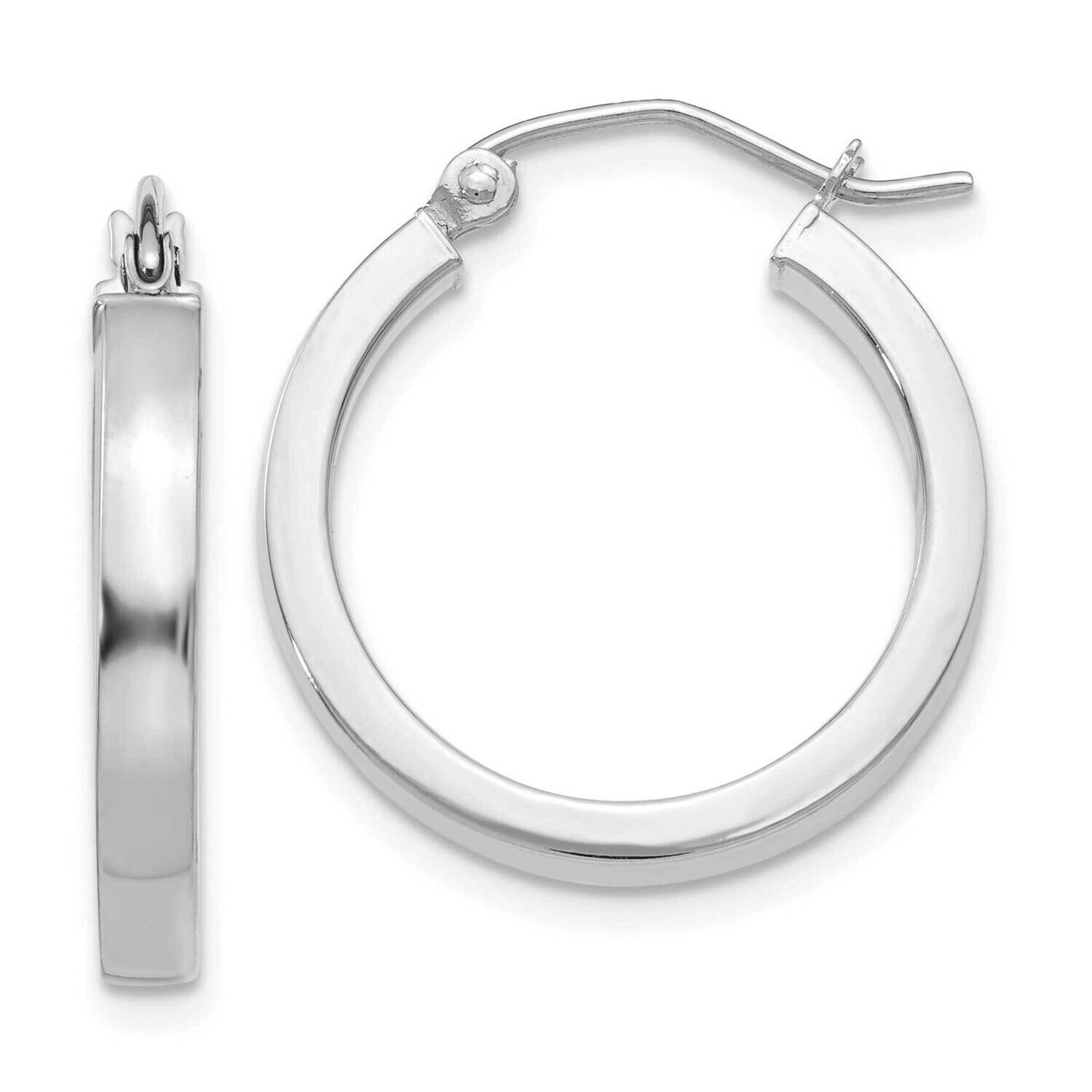 2X3mm Rectangle Tube Hoops Earrings 10k White Gold 10T1043, MPN: 10T1043,