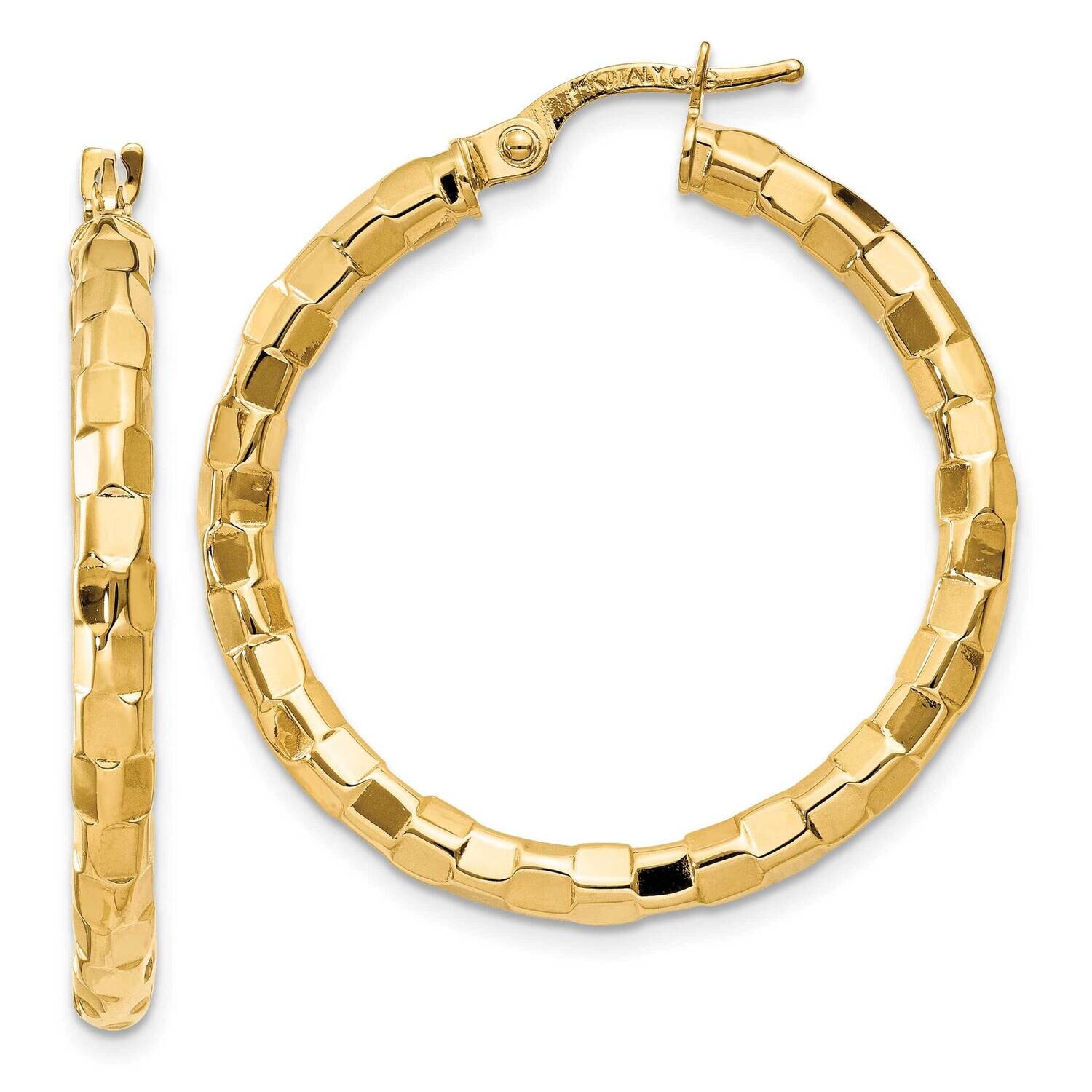 Textured Post Hoop Earring 10k Polished Gold 10TF602, MPN: 10TF602,