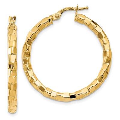 Textured Post Hoop Earring 10k Polished Gold 10TF602, MPN: 10TF602,