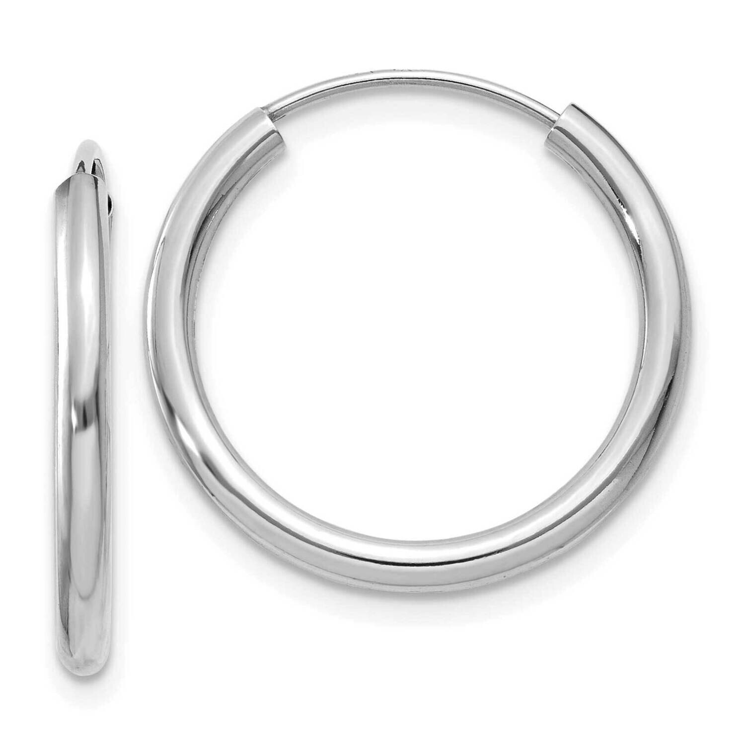 Polished Endless 2mm Hoop Earrings 10k White Gold 10H991, MPN: 10H991,