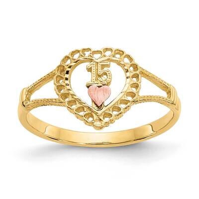 15 Heart Ring 10k Two-Tone Gold 10K3883, MPN: 10K3883,