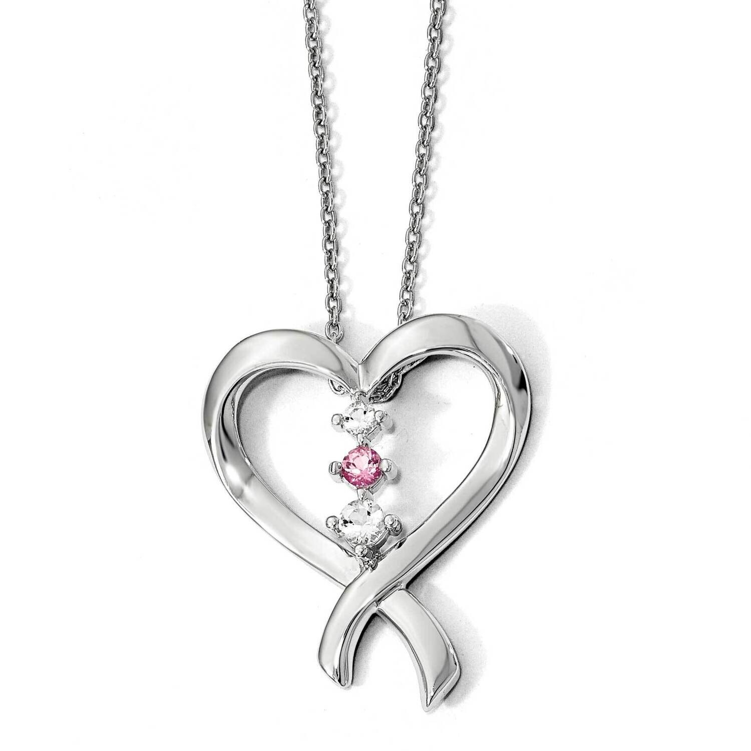 Clear &amp; Pink Swarovski Topaz Tara 2 Inch Extension Necklace 10k White Gold 10SV222W-16, MPN: 10SV22…