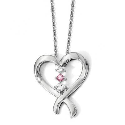 Clear &amp; Pink Swarovski Topaz Tara 2 Inch Extension Necklace 10k White Gold 10SV222W-16, MPN: 10SV22…