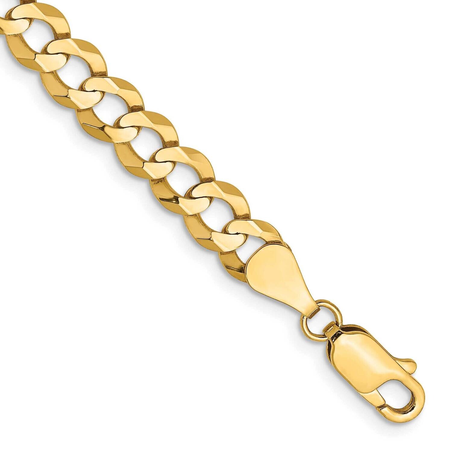 5.9mm Lightweight Flat Cuban Chain 7 Inch 10k Gold 10LCB150-7, MPN: 10LCB150-7,