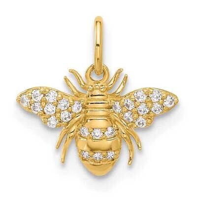 Clear CZ Bee Charm 10k Polished Gold 10C1492 by Men&#39;s Jewelry and Accessories, MPN: 10C1492,