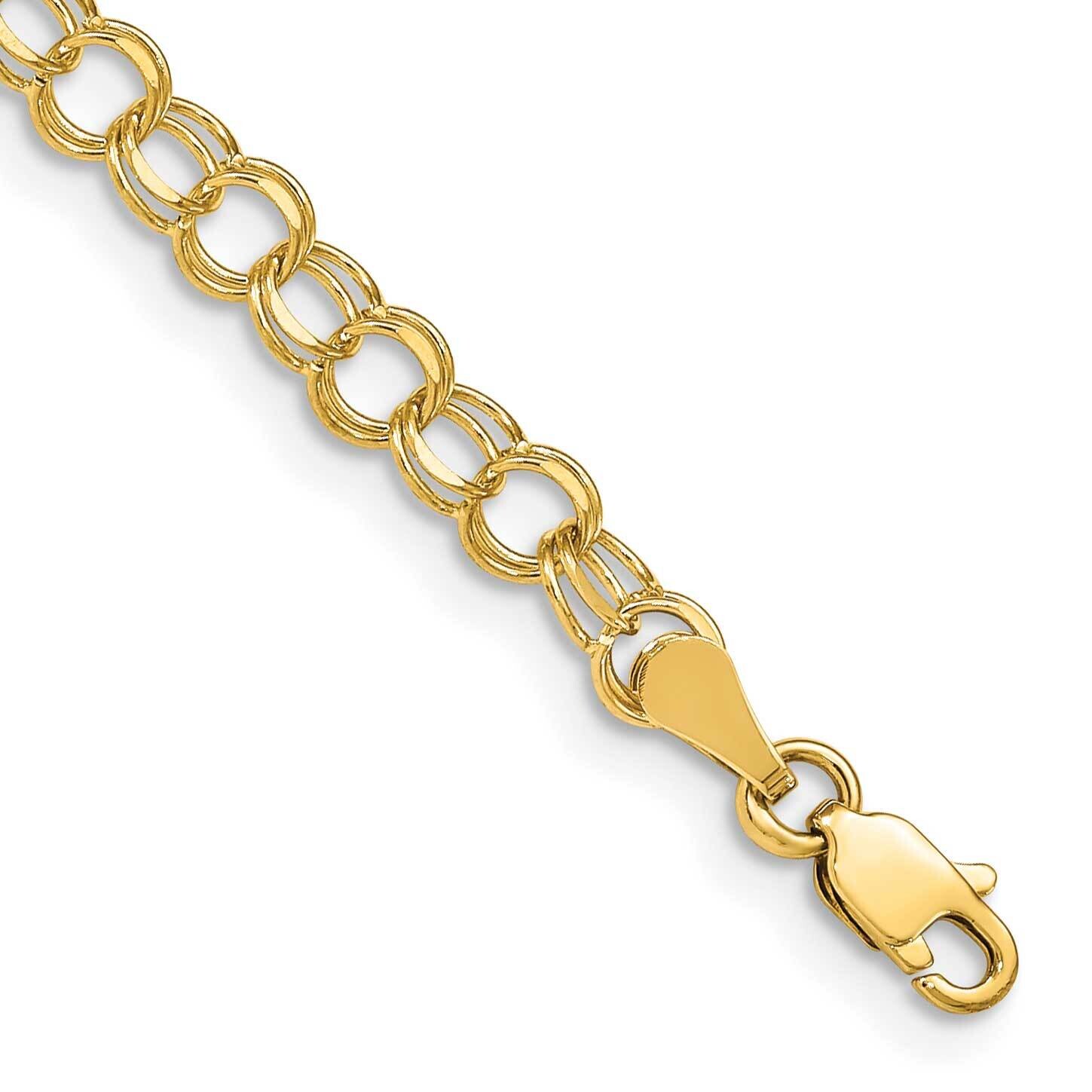 Double Link Charm Bracelet 7 Inch 10k Gold 10DO506-7, MPN: 10DO506-7,