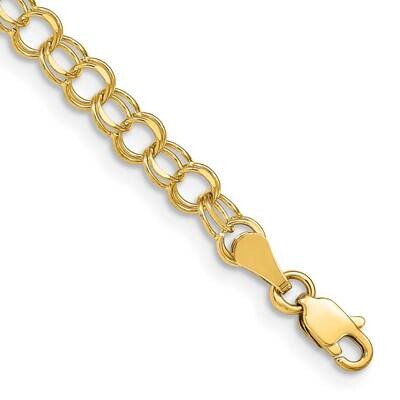 Double Link Charm Bracelet 7 Inch 10k Gold 10DO506-7, MPN: 10DO506-7,