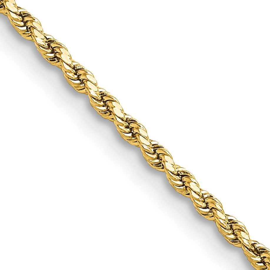 2mm Semi-Solid Diamond-Cut Rope Chain 28 Inch 10k Gold 10DH014-28, MPN: 10DH014-28,