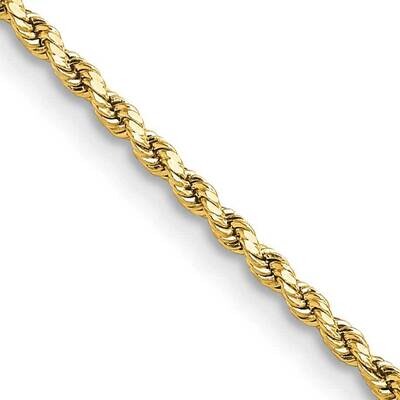 2mm Semi-Solid Diamond-Cut Rope Chain 28 Inch 10k Gold 10DH014-28, MPN: 10DH014-28,