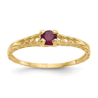 Madi K 3mm Ruby Birthstone Baby Ring 10k Gold 10GK130, MPN: 10GK130,