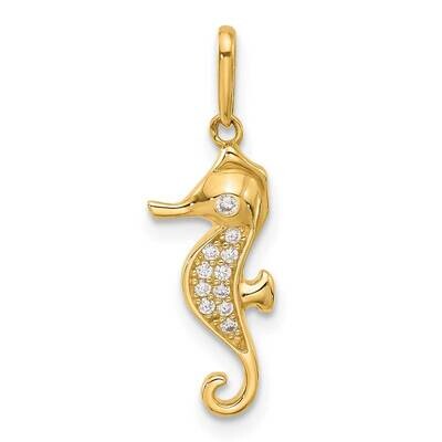 CZ Seahorse Charm 10k Polished Gold 10C1495 by Men&#39;s Jewelry and Accessories, MPN: 10C1495,