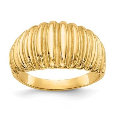 High Polished Ribbed Dome Ring 10k Gold 10C2873, MPN: 10C2873,