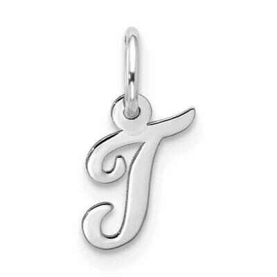 Small Script Initial T Charm 10k White Gold 10WC1556T, MPN: 10WC1556T,