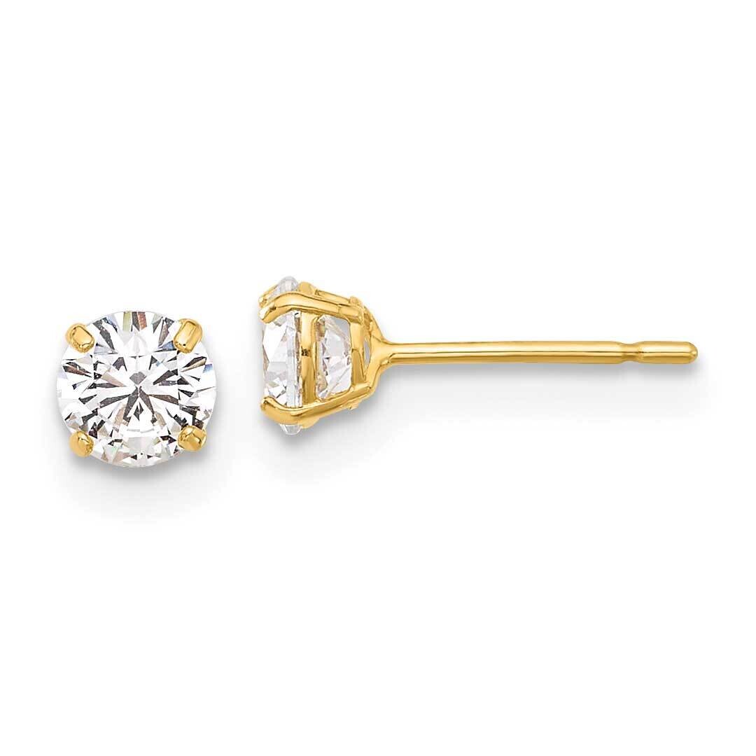 4mm CZ Stud Post Earrings 10k Polished Gold 10ER356, MPN: 10ER356,