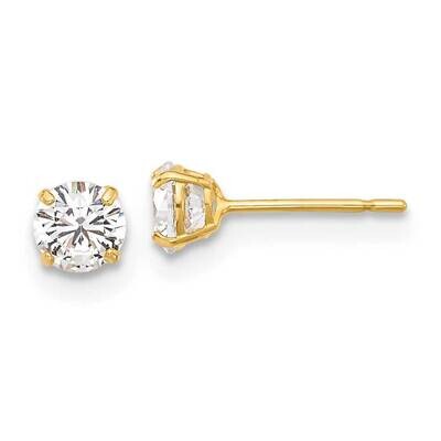 4mm CZ Stud Post Earrings 10k Polished Gold 10ER356, MPN: 10ER356,