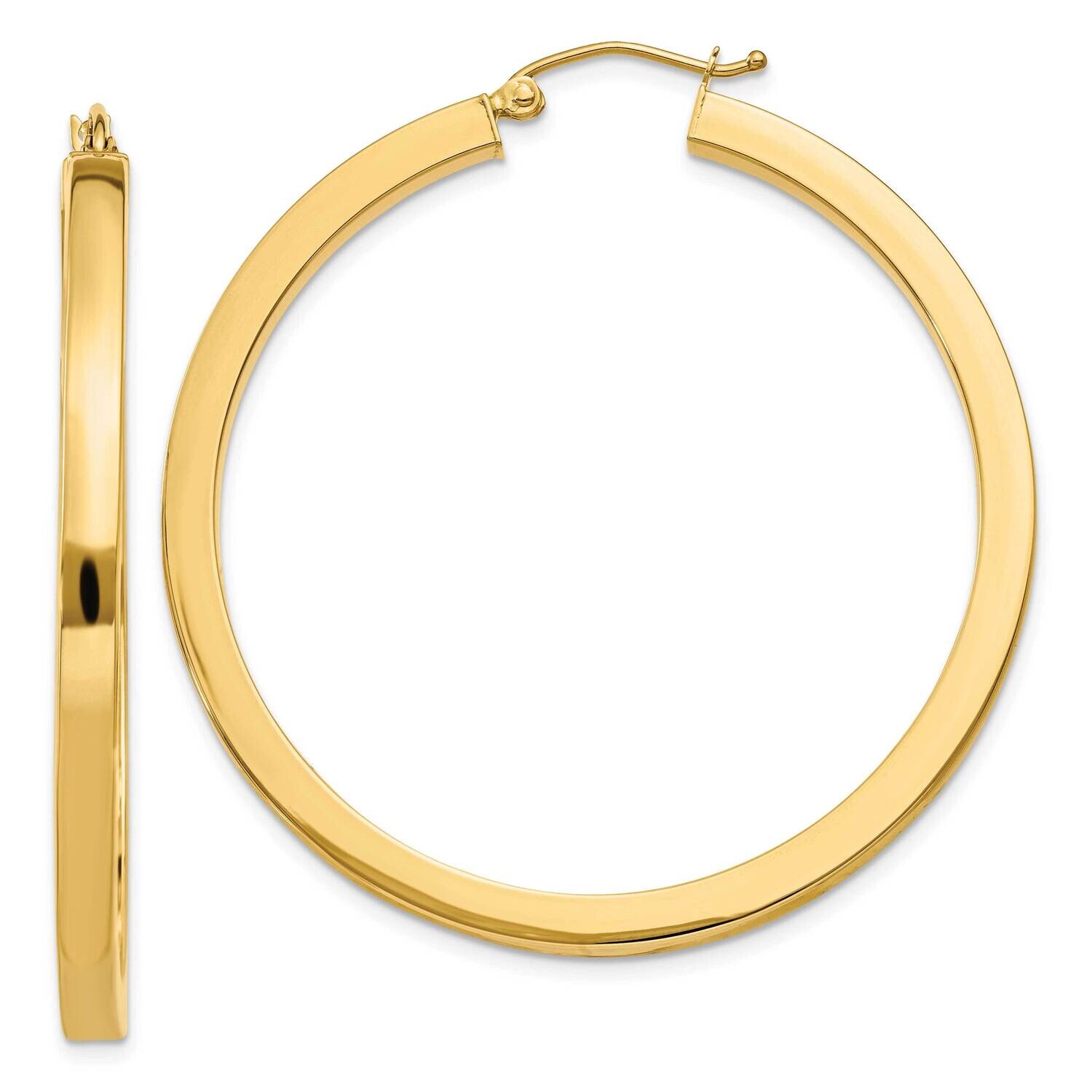 3mm Polished Square Hoop Earrings 10k Gold 10TE541, MPN: 10TE541,