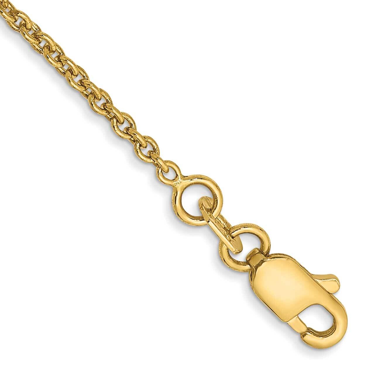 1.4mm Solid Polished Cable Chain Anklet 9 Inch 10k Gold 10PE328-9, MPN: 10PE328-9,