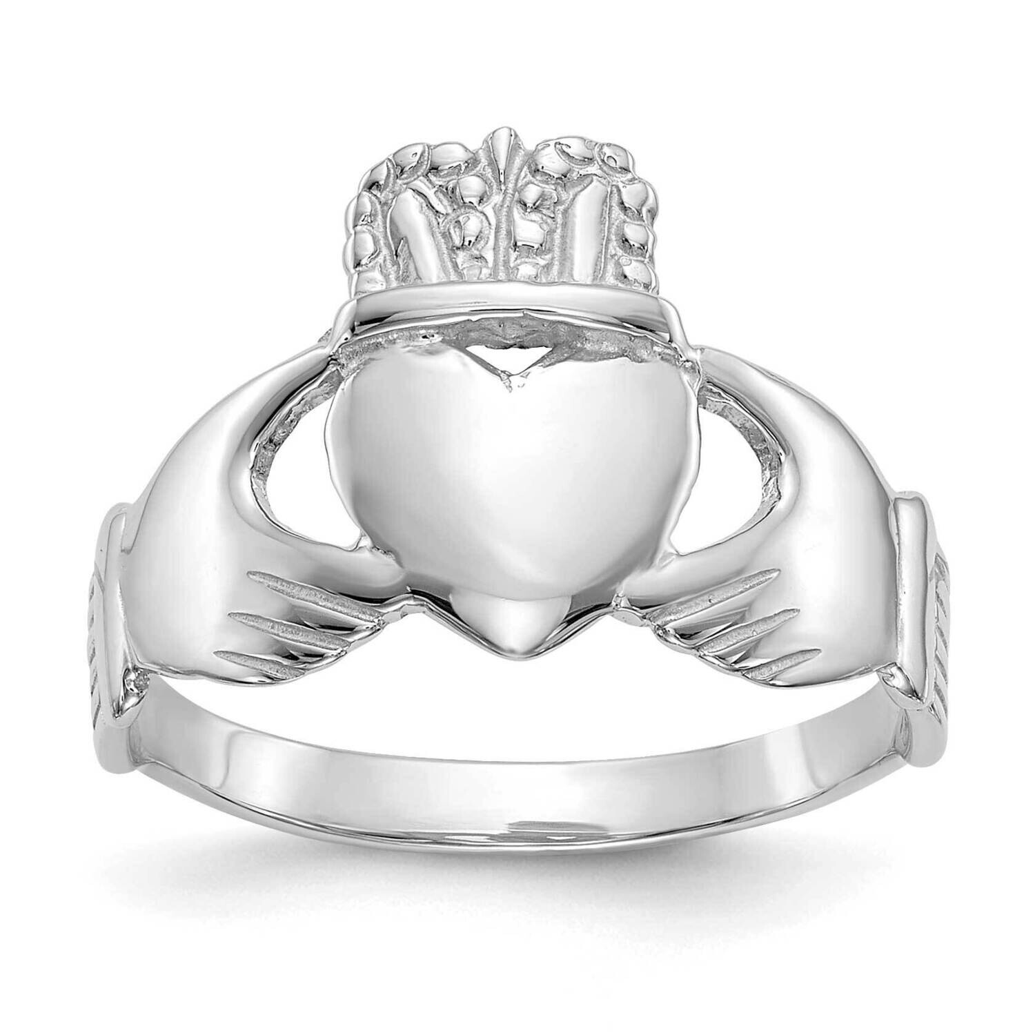 Ladies Claddagh Ring 10k White Gold 10D3111, MPN: 10D3111,