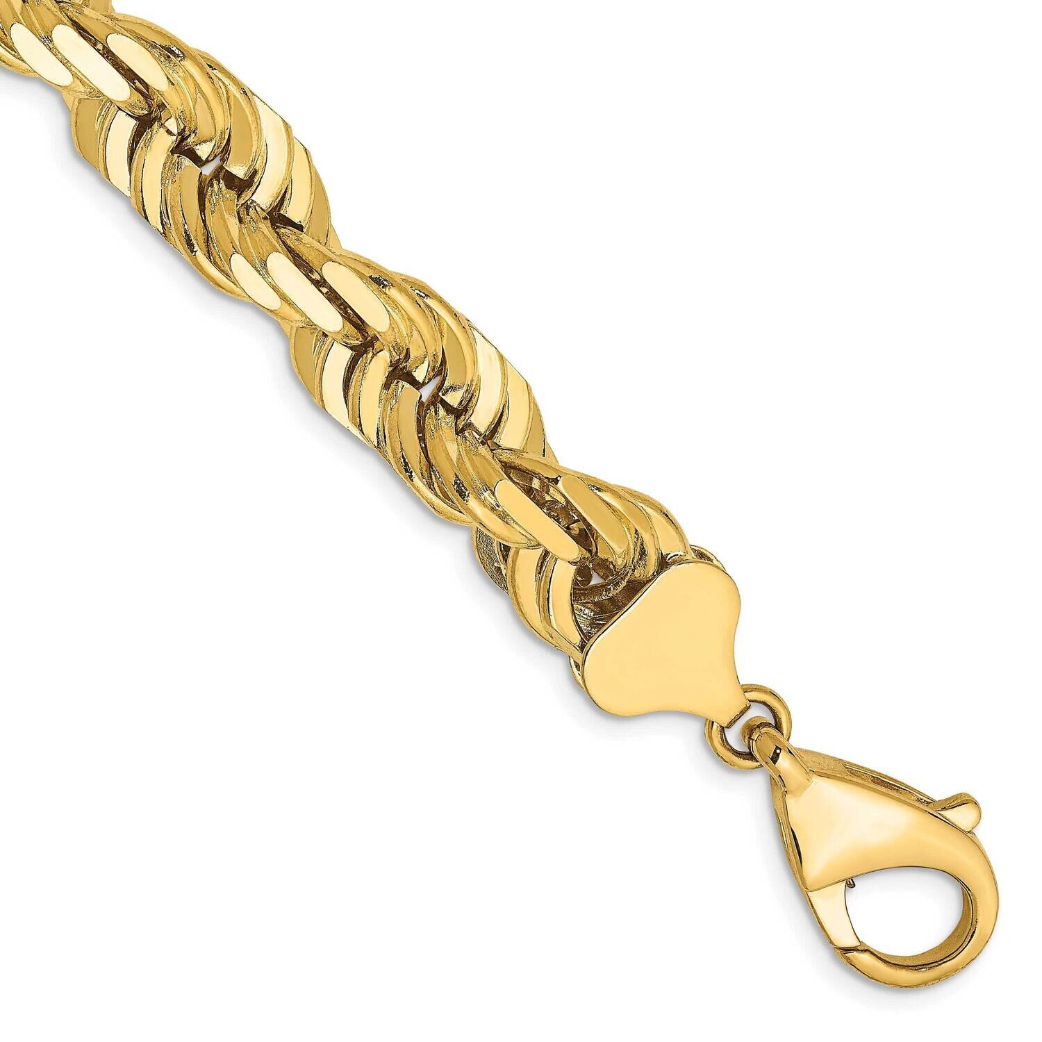 9 Inch 10mm Diamond-Cut Rope Fancy Lobster Clasp Chain 14k Gold 080-9, MPN: 080-9,