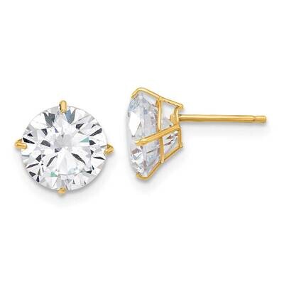 8mm CZ Stud Post Earrings 10k Polished Gold 10ER359, MPN: 10ER359,