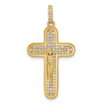 CZ Crucifix Cross Pendant 10k Polished Gold 10C1501 by Men&#39;s Jewelry and Accessories, MPN: 10C1501,